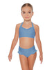Solid Lycra Halter Sweetheart Bra with Ruffle