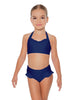 Solid Lycra Halter Sweetheart Bra with Ruffle