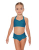 Solid Lycra Halter Sweetheart Bra with Ruffle