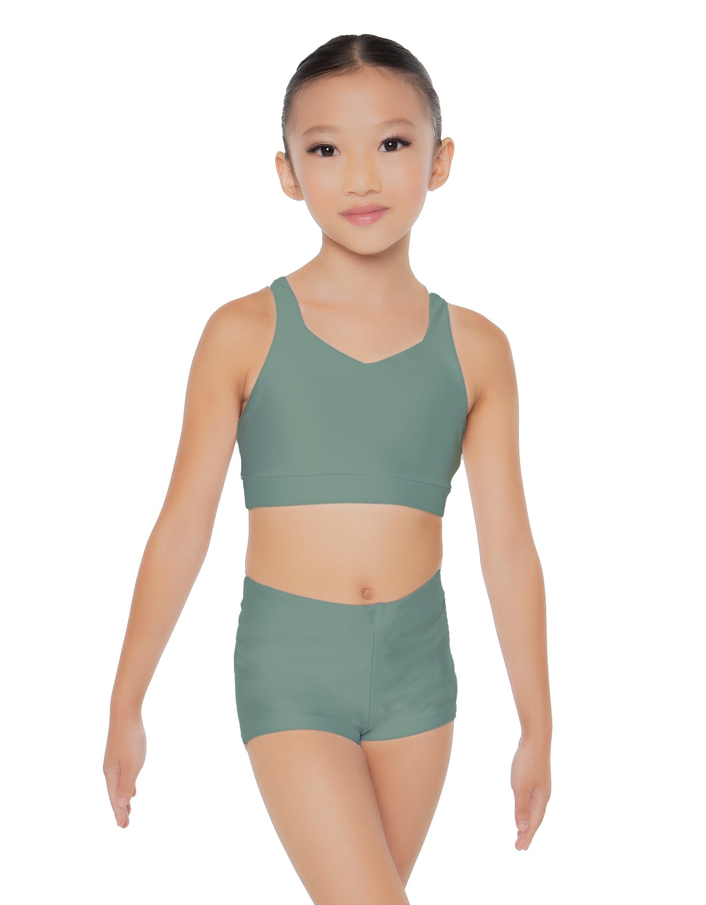 Solid Lycra Sweetheart Crop