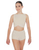 Solid Lycra Twisted Crop Top