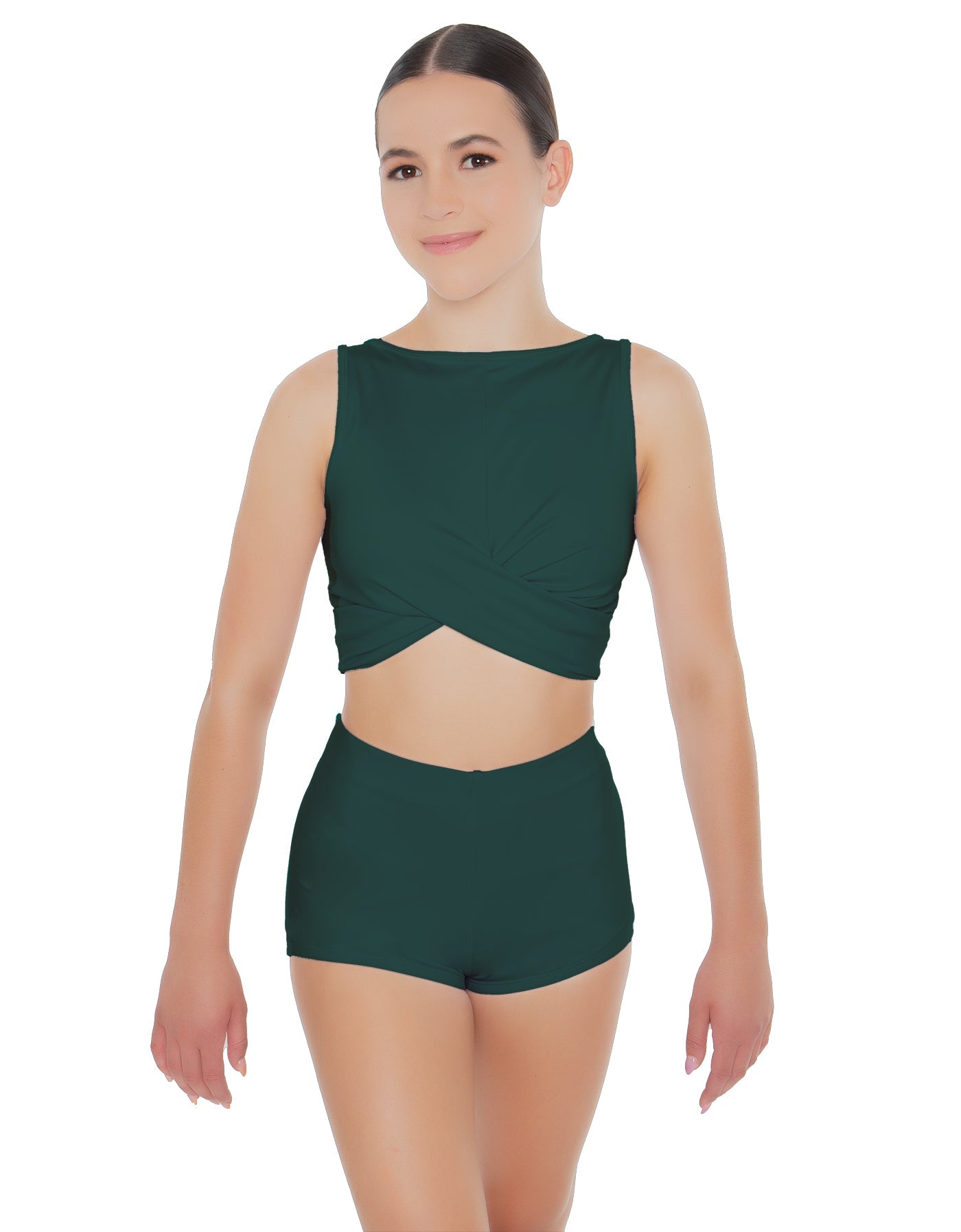 Solid Lycra Twisted Crop Top