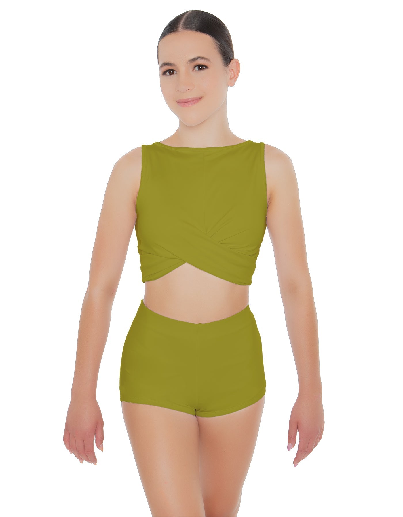 Solid Lycra Twisted Crop Top