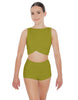 Solid Lycra Twisted Crop Top