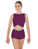 Solid Lycra Twisted Crop Top