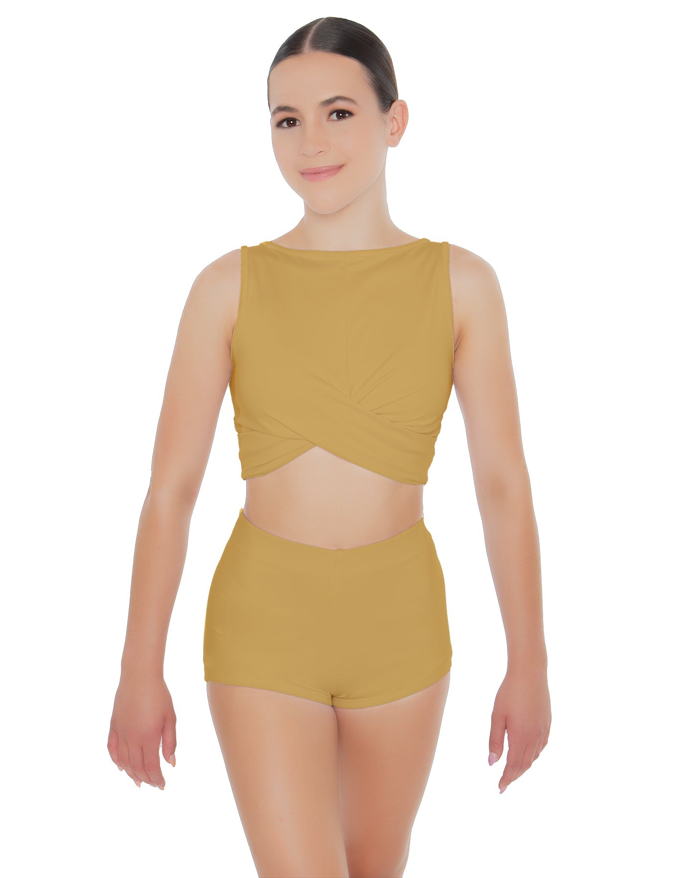 Solid Lycra Twisted Crop Top