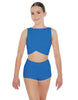 Solid Lycra Twisted Crop Top