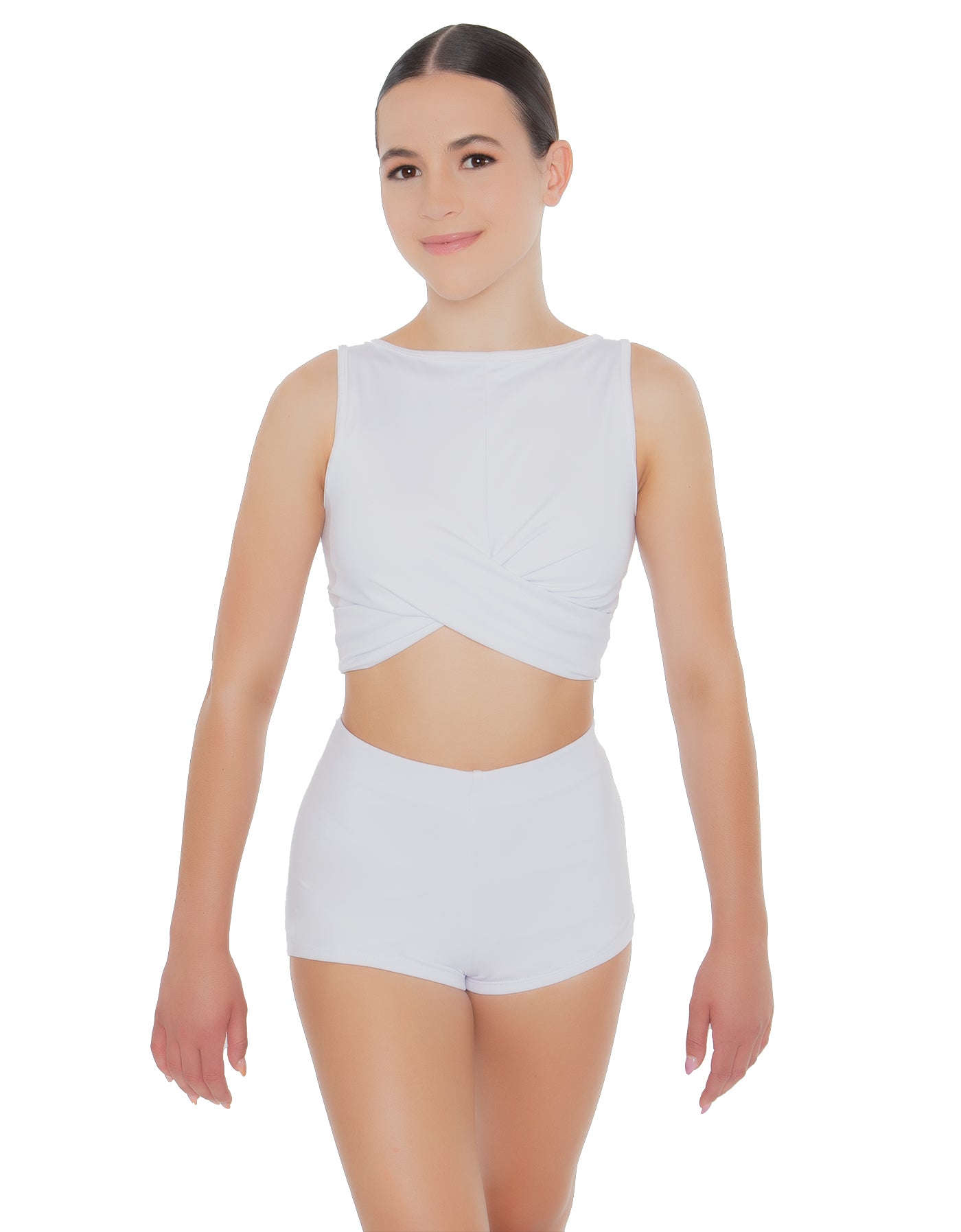 Solid Lycra Twisted Crop Top