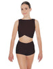 Solid Lycra Twisted Crop Top