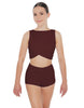 Solid Lycra Twisted Crop Top