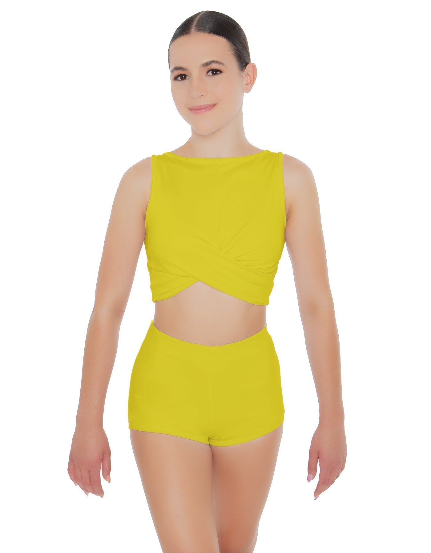 Solid Lycra Twisted Crop Top