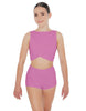 Solid Lycra Twisted Crop Top