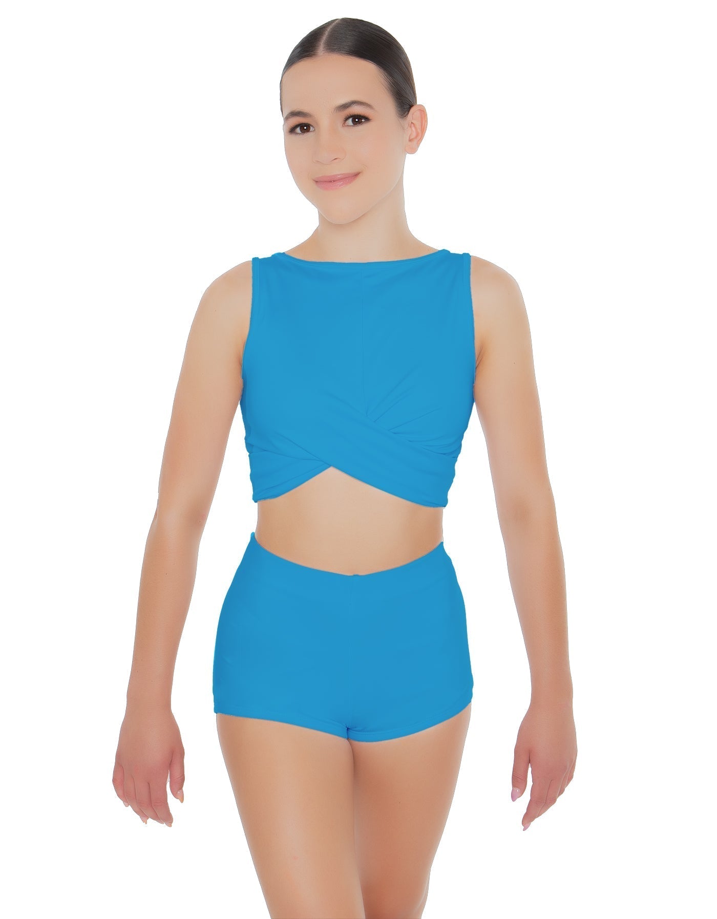 Solid Lycra Twisted Crop Top