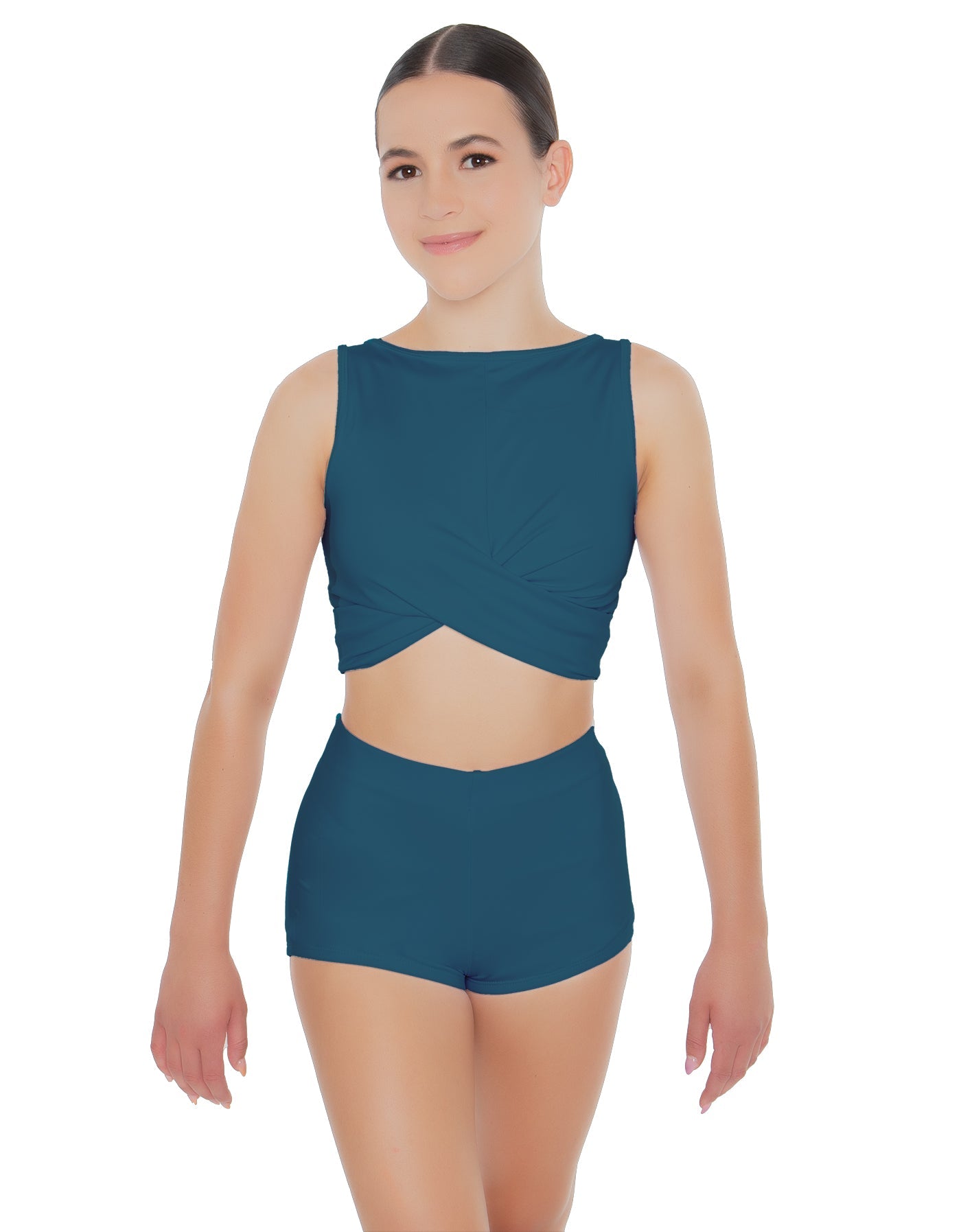 Solid Lycra Twisted Crop Top