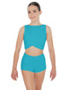 Solid Lycra Twisted Crop Top