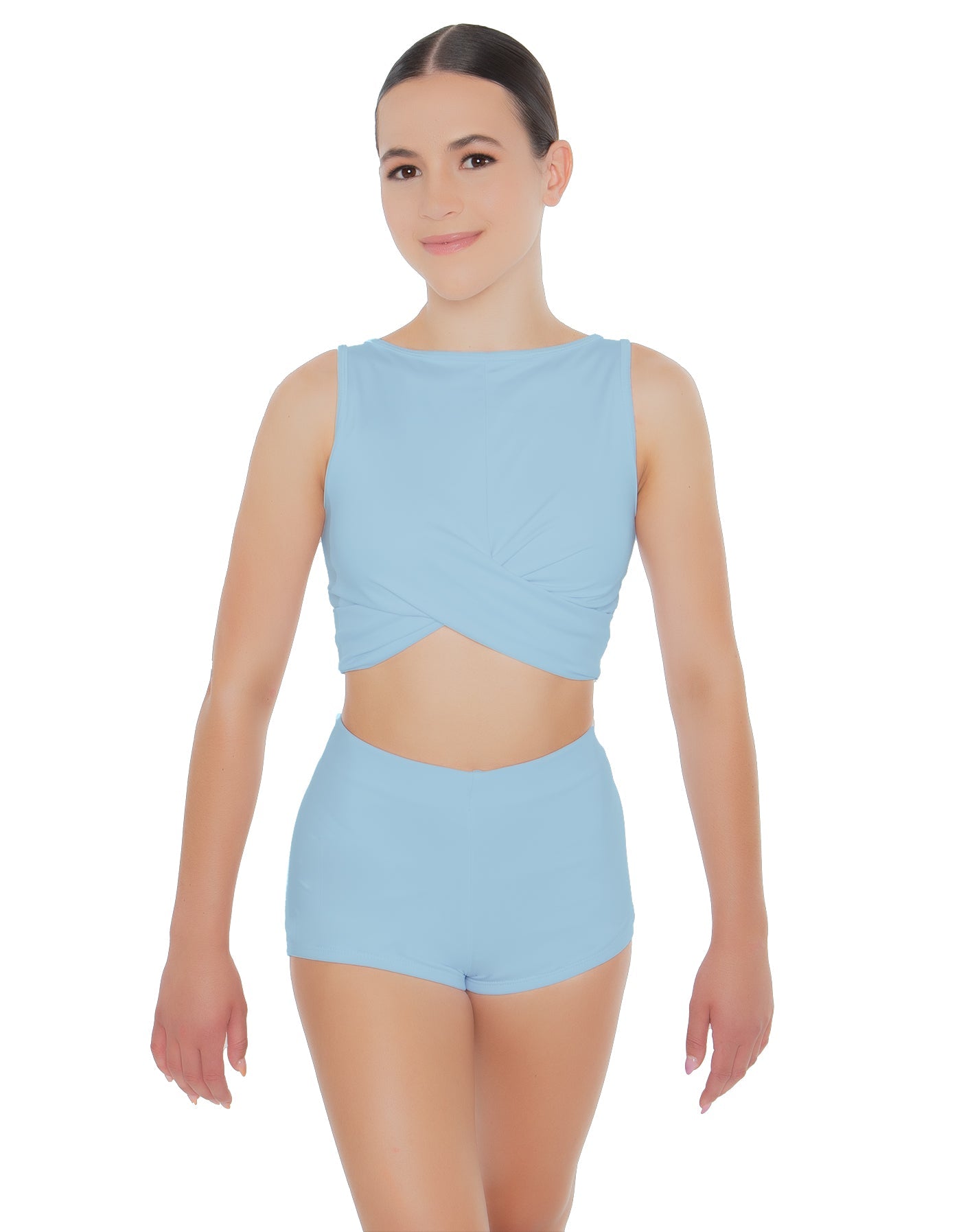 Solid Lycra Twisted Crop Top