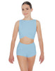 Solid Lycra Twisted Crop Top