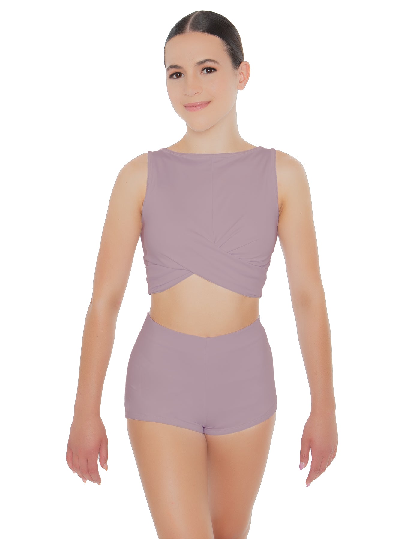 Solid Lycra Twisted Crop Top