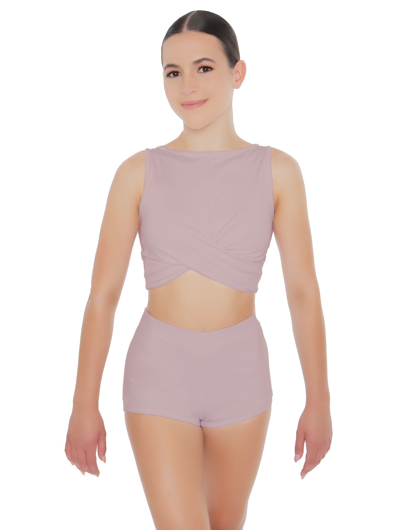 Solid Lycra Twisted Crop Top