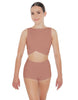 Solid Lycra Twisted Crop Top