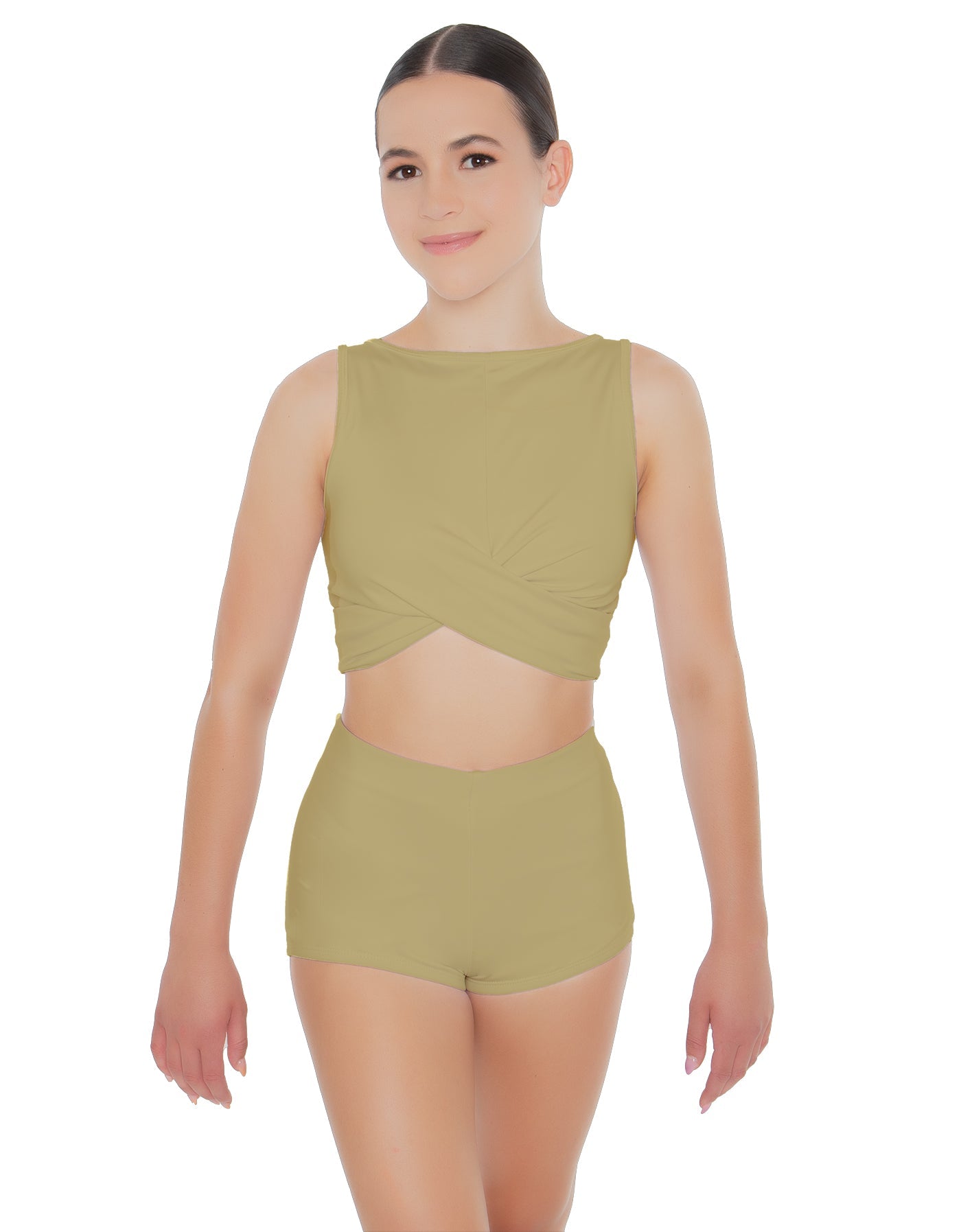Solid Lycra Twisted Crop Top