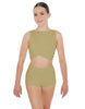 Solid Lycra Twisted Crop Top