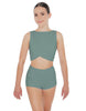 Solid Lycra Twisted Crop Top