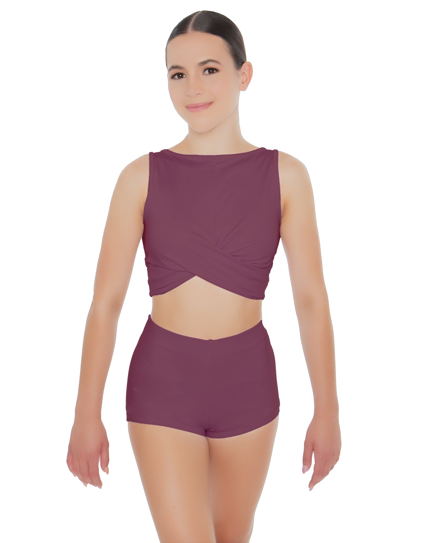 Solid Lycra Twisted Crop Top