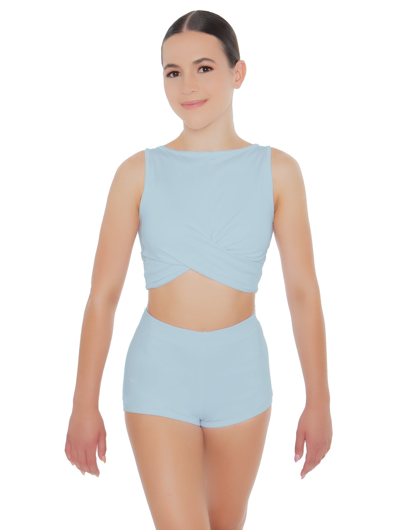 Solid Lycra Twisted Crop Top