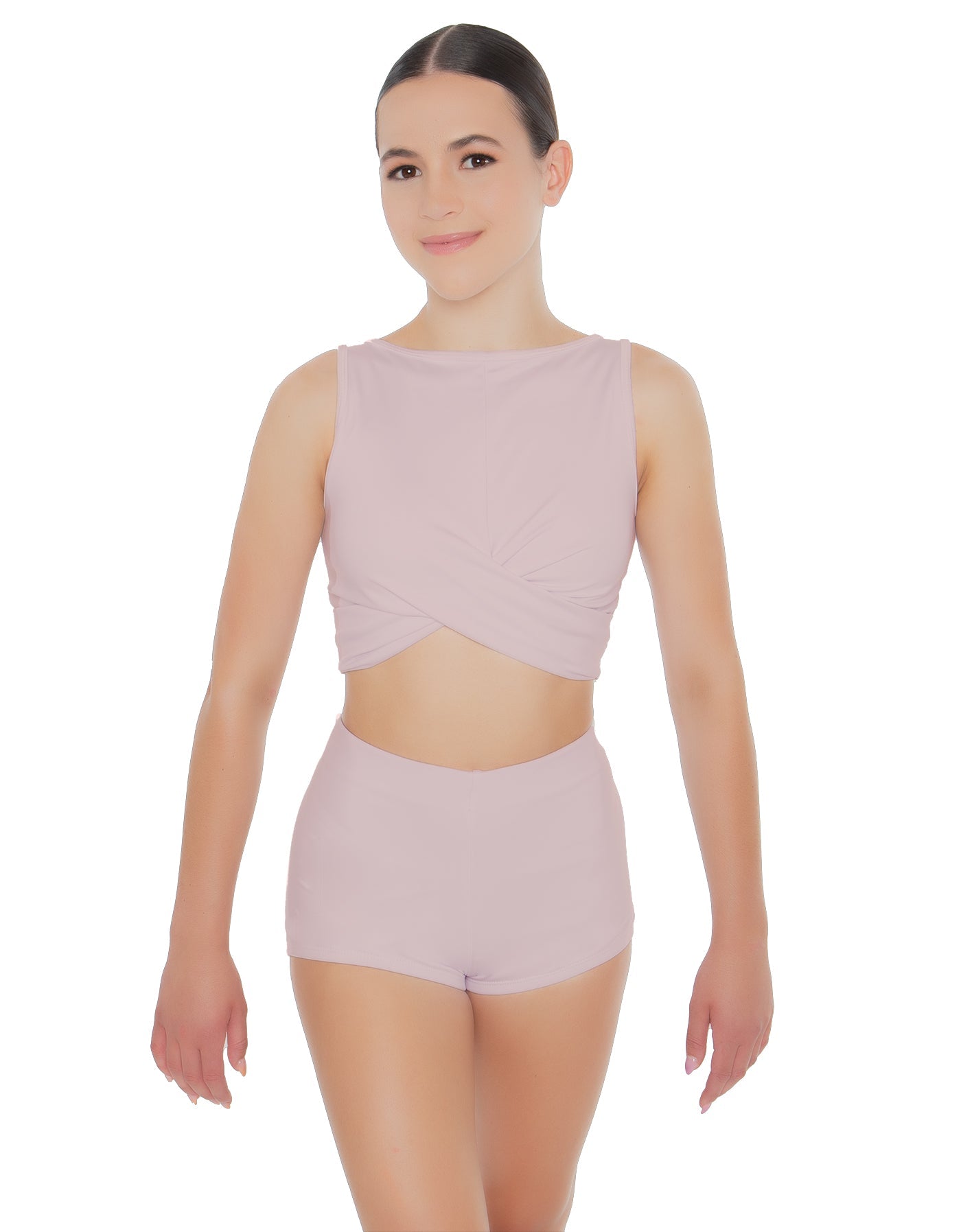 Solid Lycra Twisted Crop Top