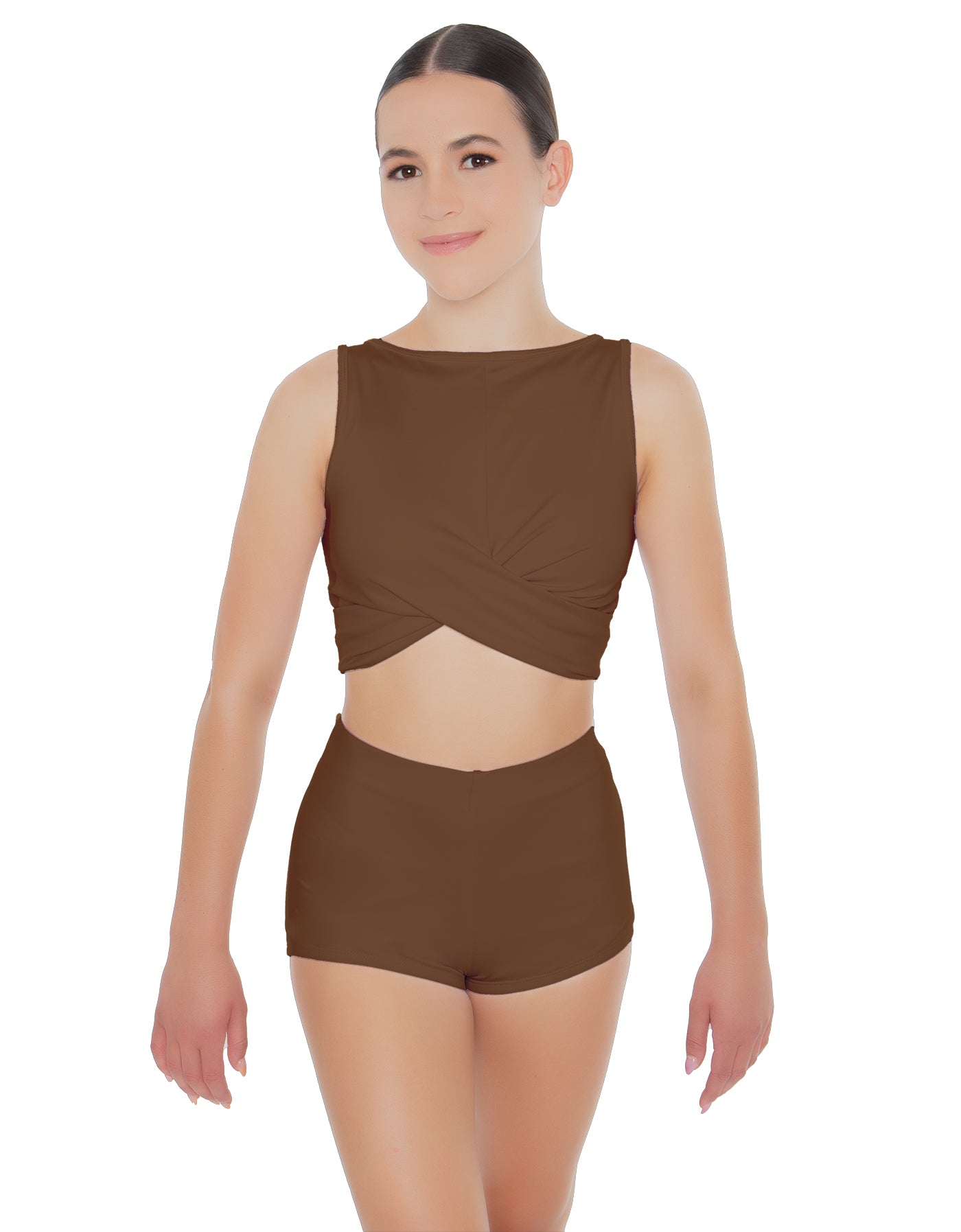 Solid Lycra Twisted Crop Top