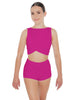 Solid Lycra Twisted Crop Top