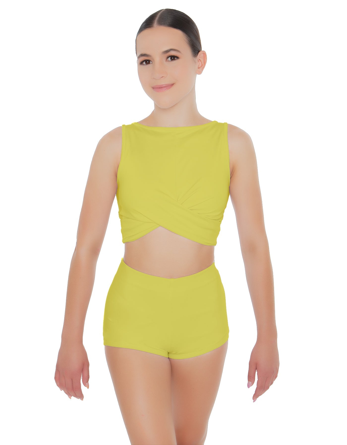 Solid Lycra Twisted Crop Top