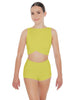 Solid Lycra Twisted Crop Top