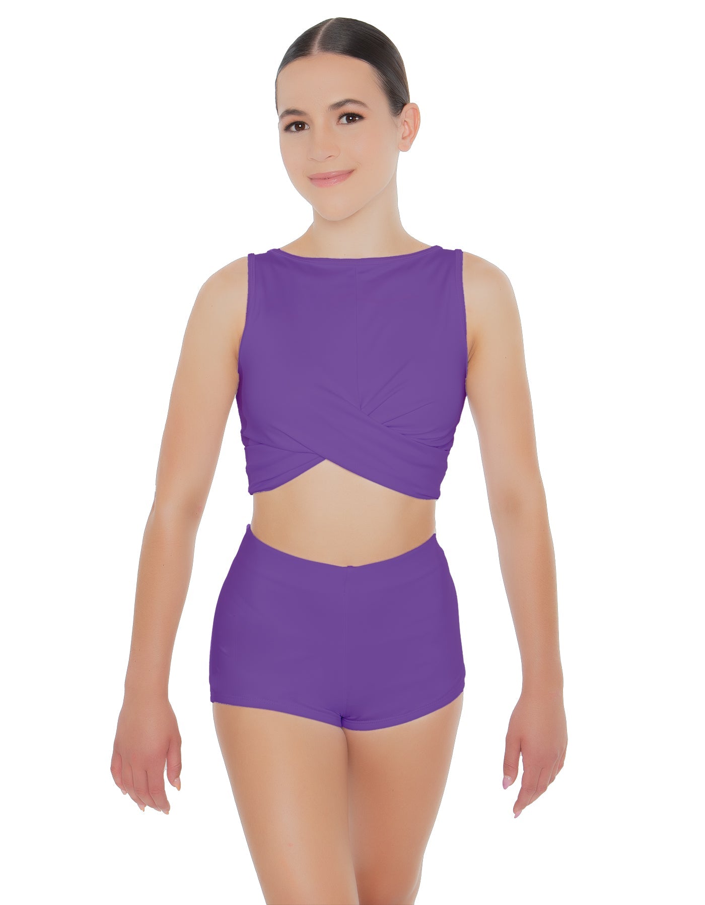 Solid Lycra Twisted Crop Top