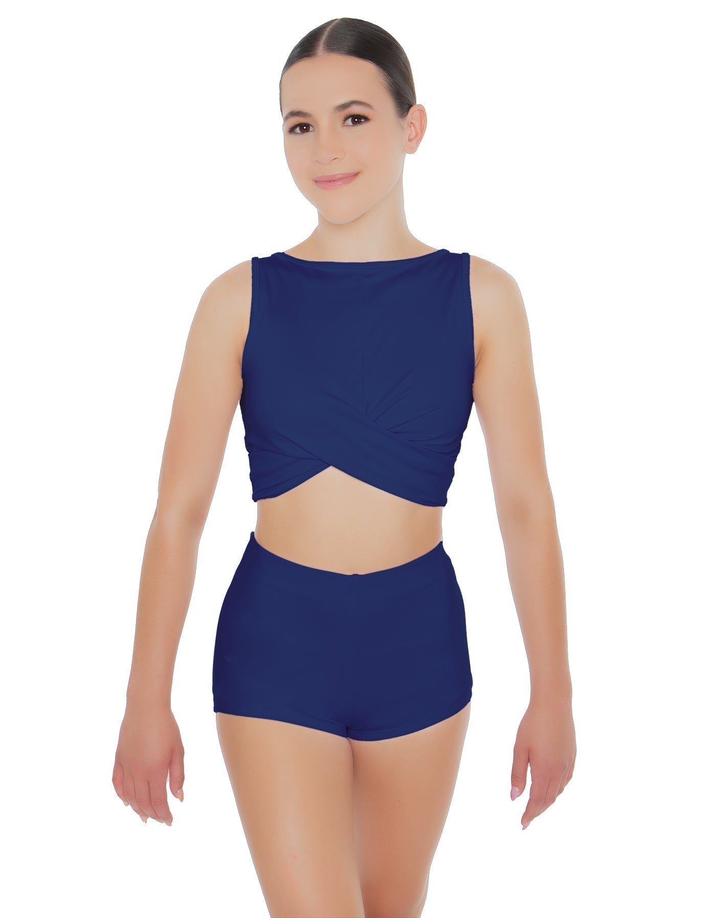 Solid Lycra Twisted Crop Top