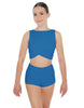 Solid Lycra Twisted Crop Top
