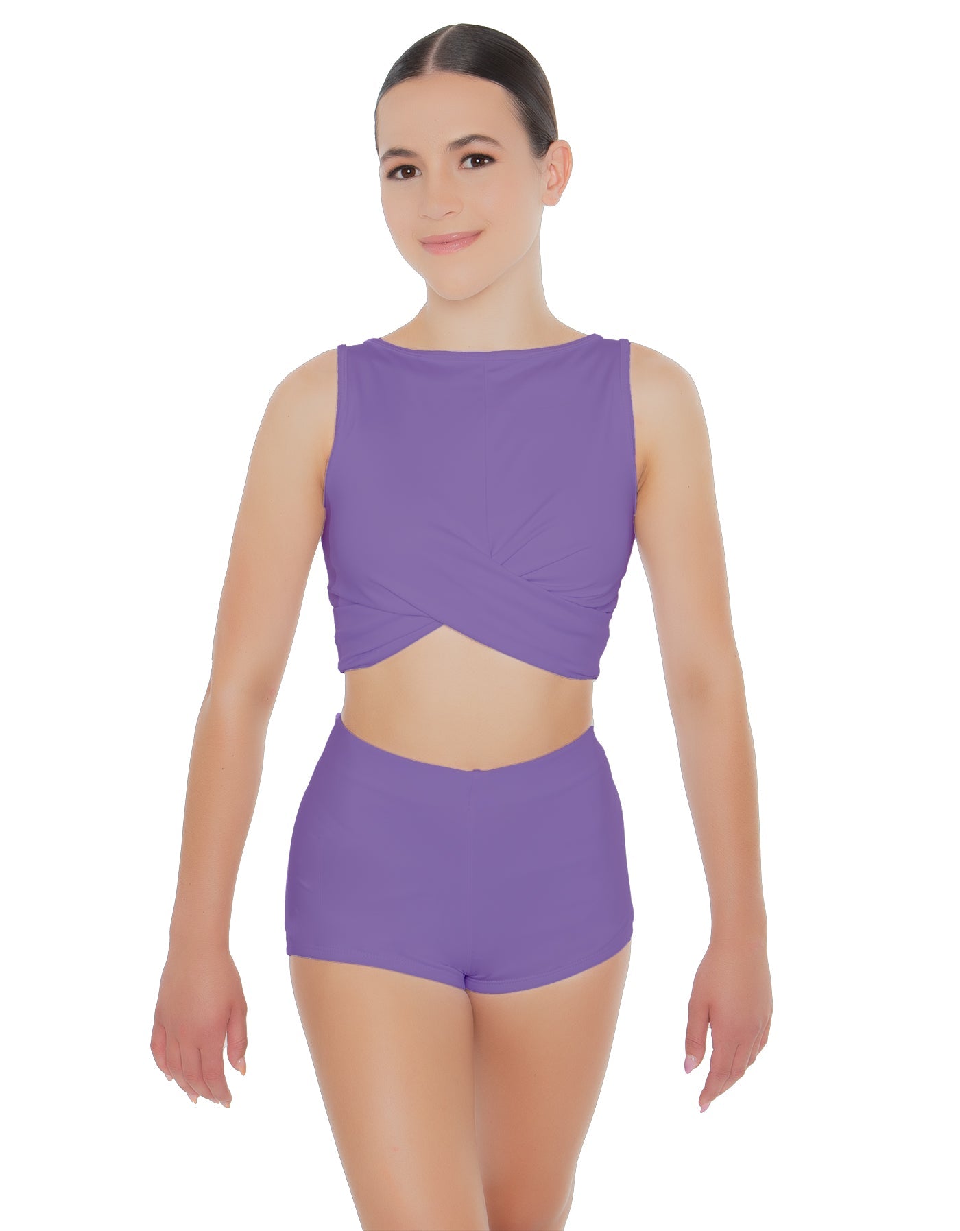Solid Lycra Twisted Crop Top