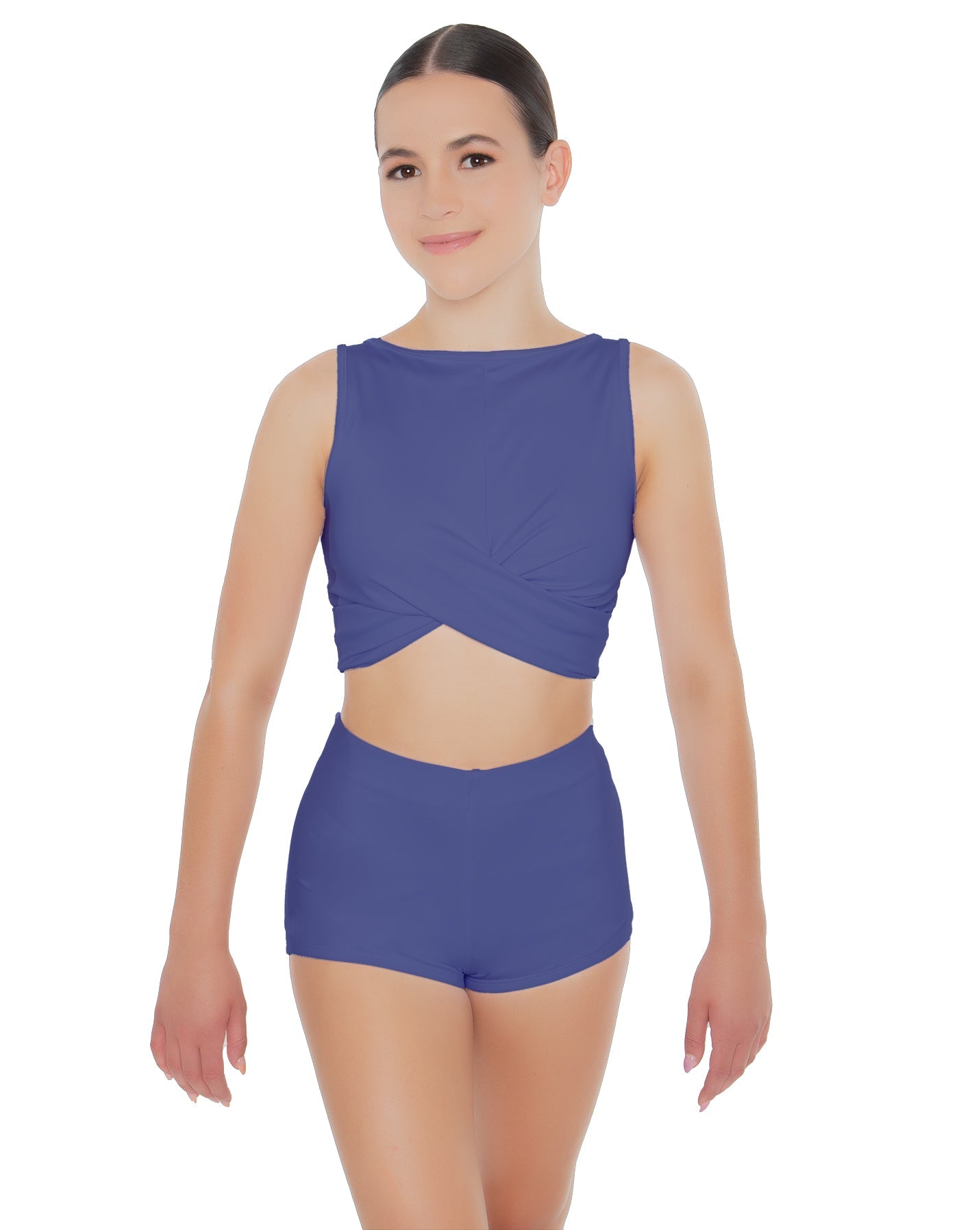 Solid Lycra Twisted Crop Top
