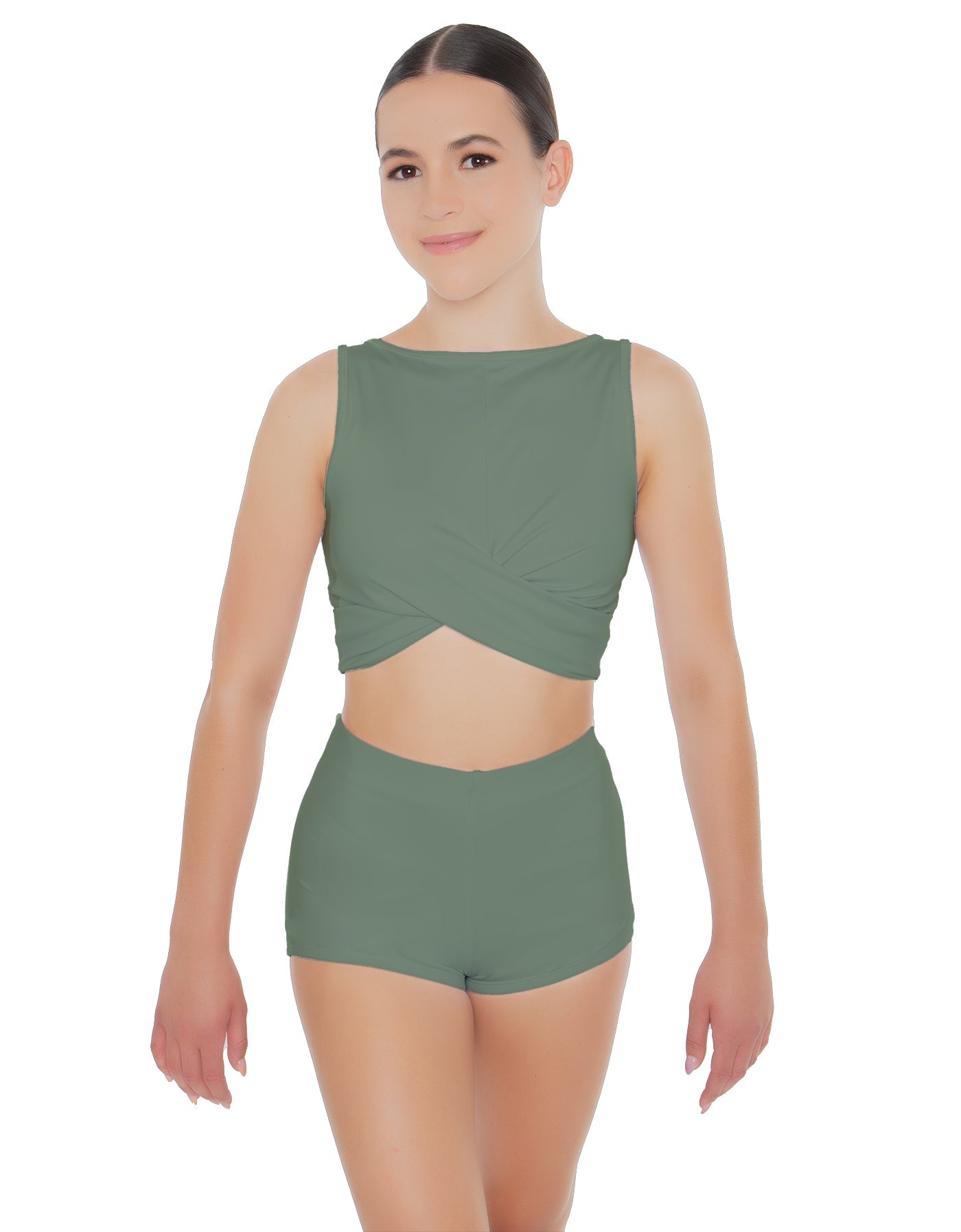 Solid Lycra Twisted Crop Top