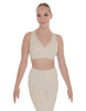 Solid Lycra Crossover Sleeveless Crop Top