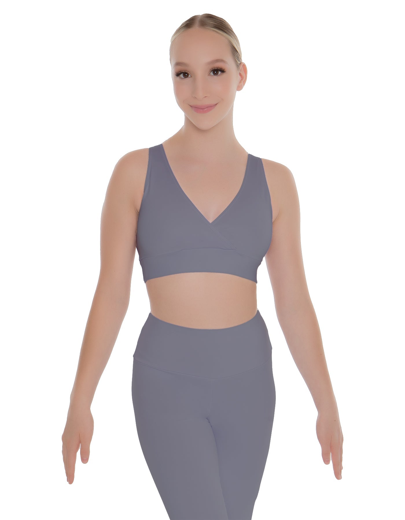 Solid Lycra Crossover Sleeveless Crop Top