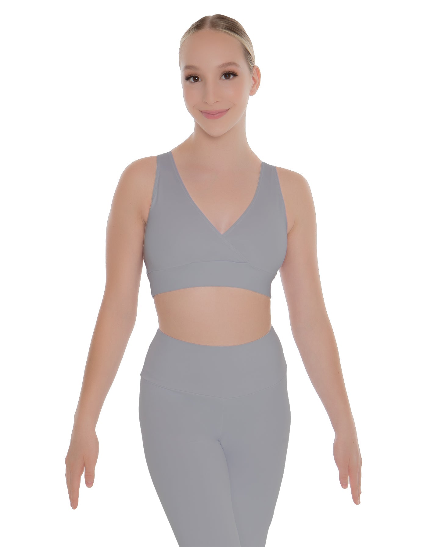 Solid Lycra Crossover Sleeveless Crop Top