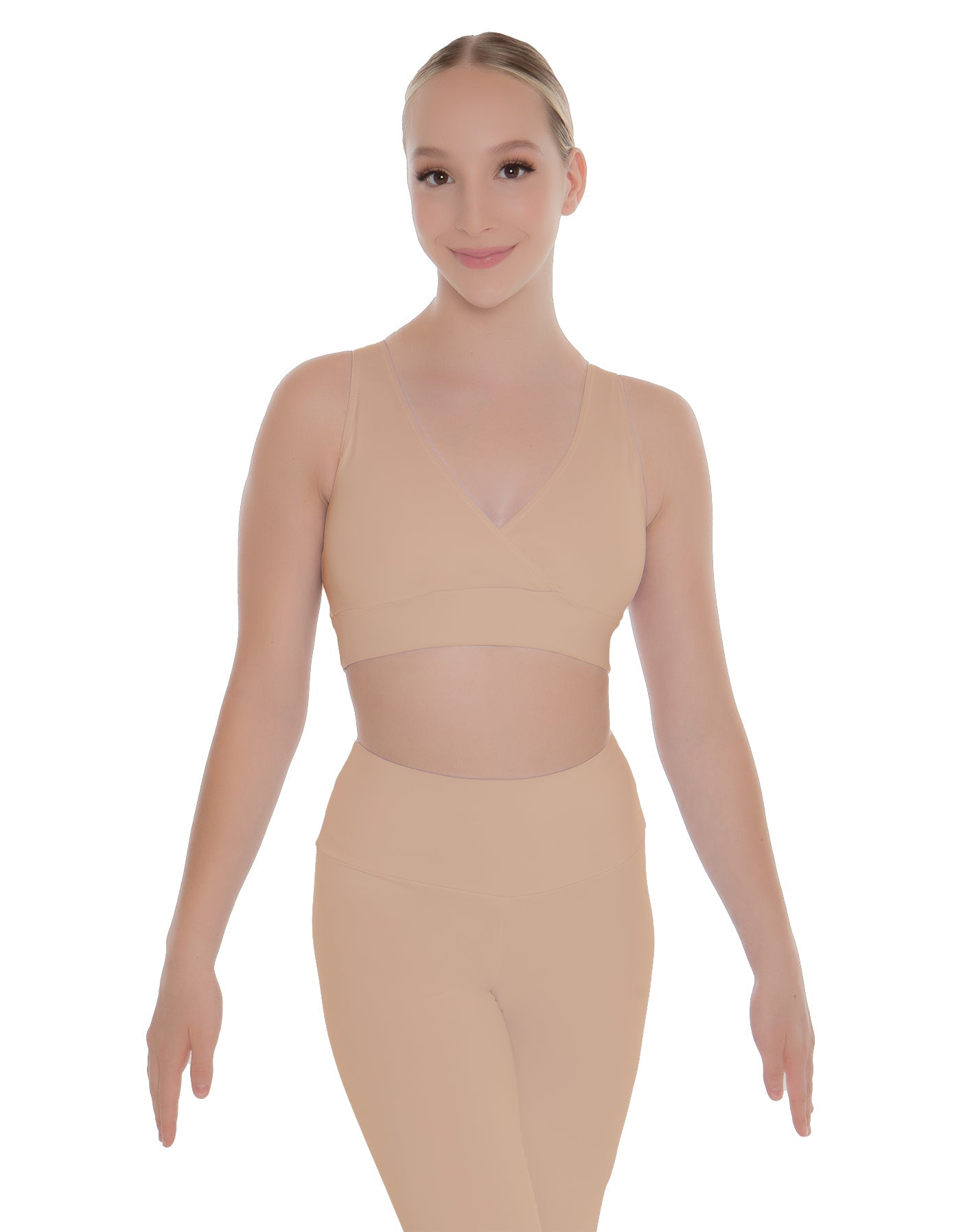 Solid Lycra Crossover Sleeveless Crop Top