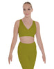 Solid Lycra Crossover Sleeveless Crop Top