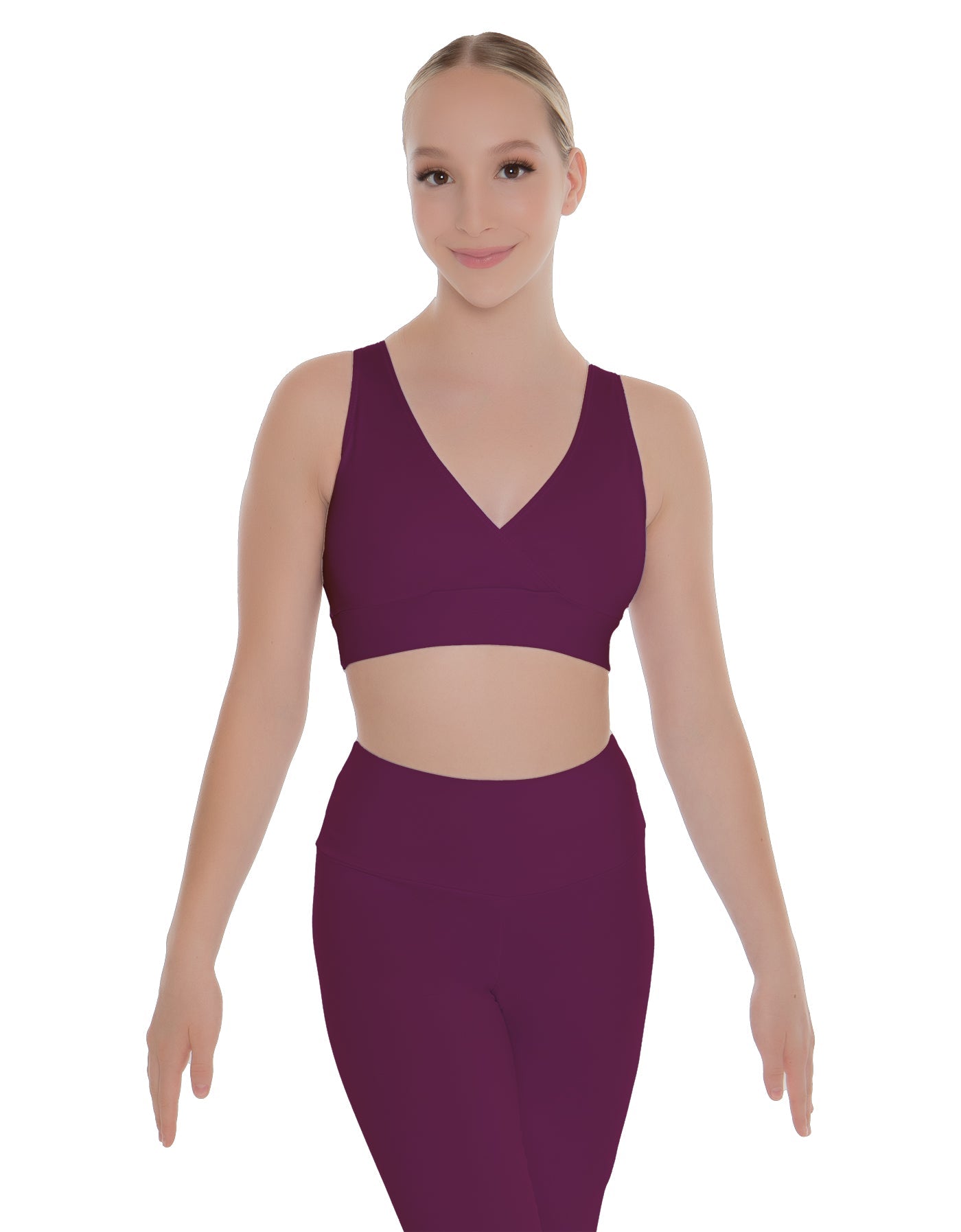 Solid Lycra Crossover Sleeveless Crop Top
