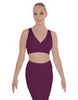 Solid Lycra Crossover Sleeveless Crop Top