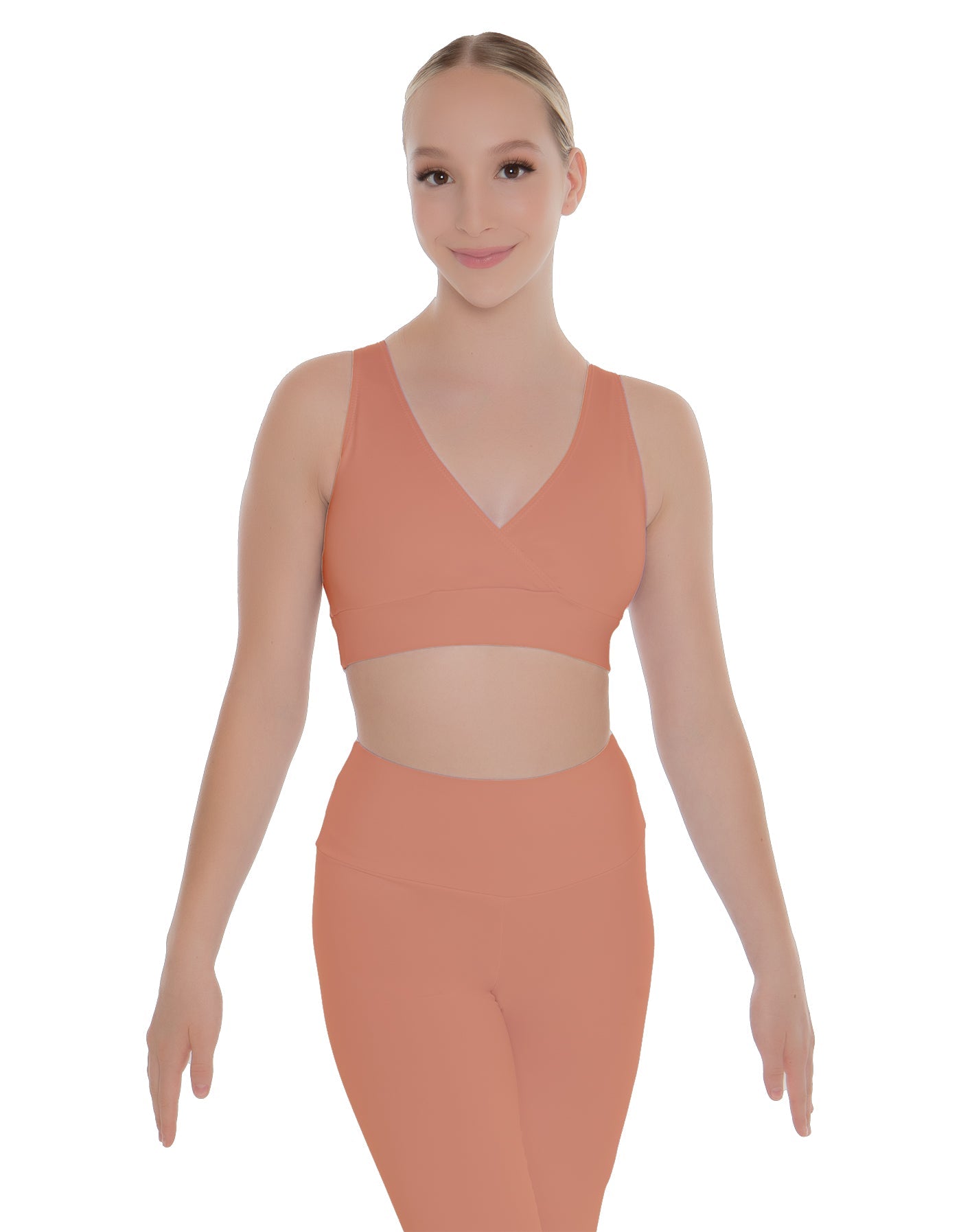 Solid Lycra Crossover Sleeveless Crop Top