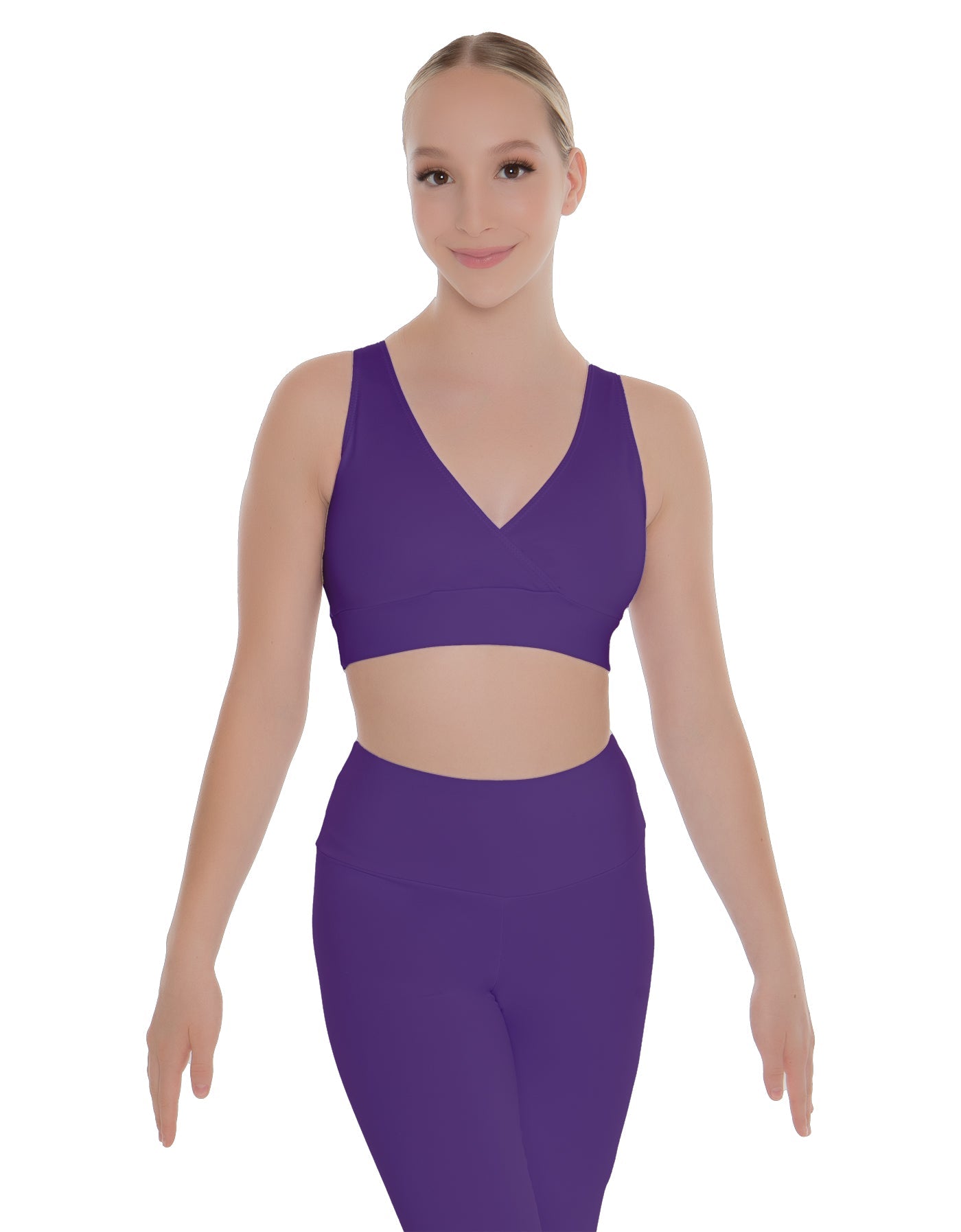 Solid Lycra Crossover Sleeveless Crop Top