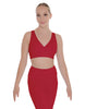 Solid Lycra Crossover Sleeveless Crop Top